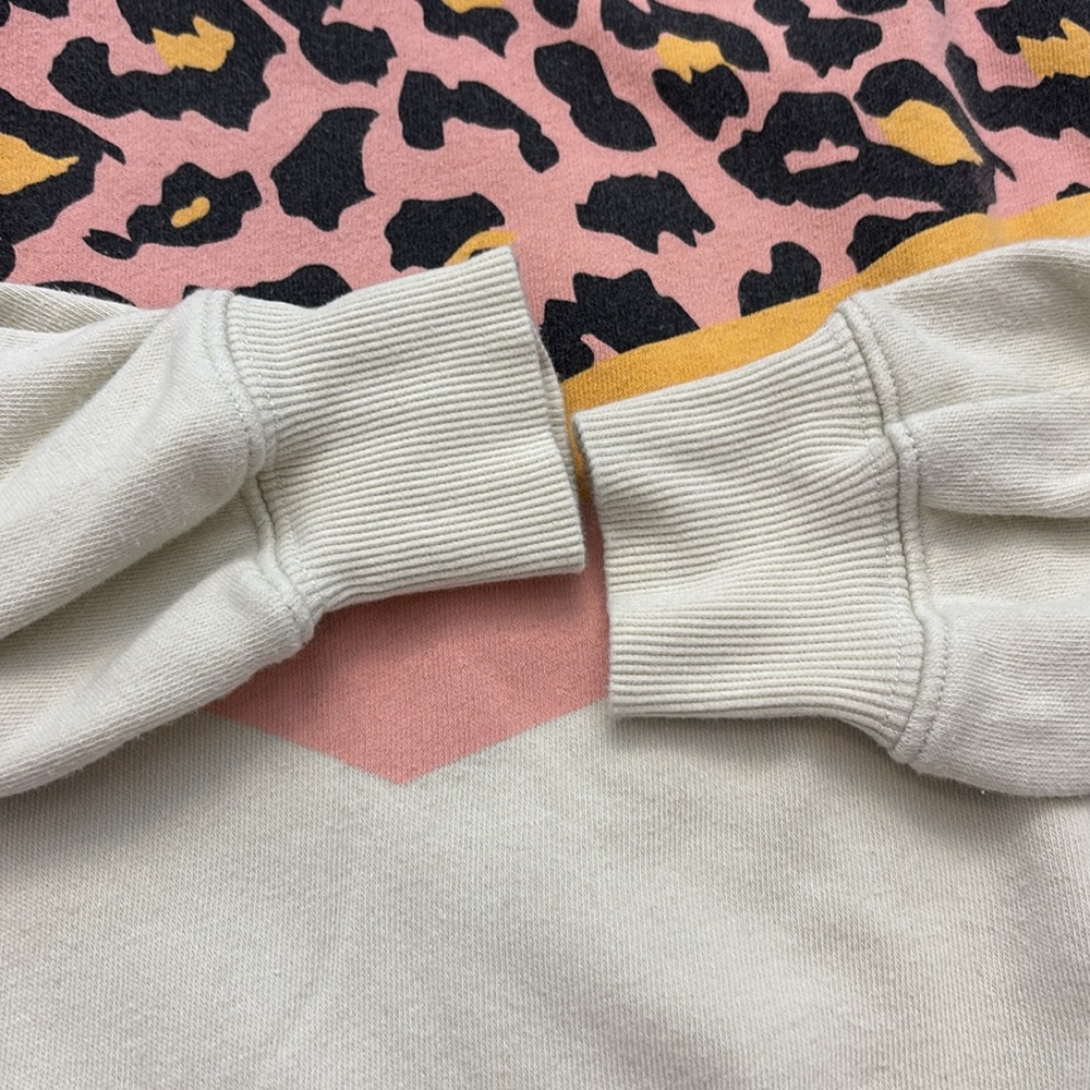 Wildfox Sommers Party Cat Leopard Print Aloe Green Pullover Sweatshirt Sz Medium - Picture 4 of 7